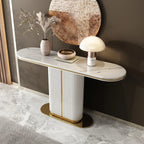 Meesah Modern White Flute Console Table