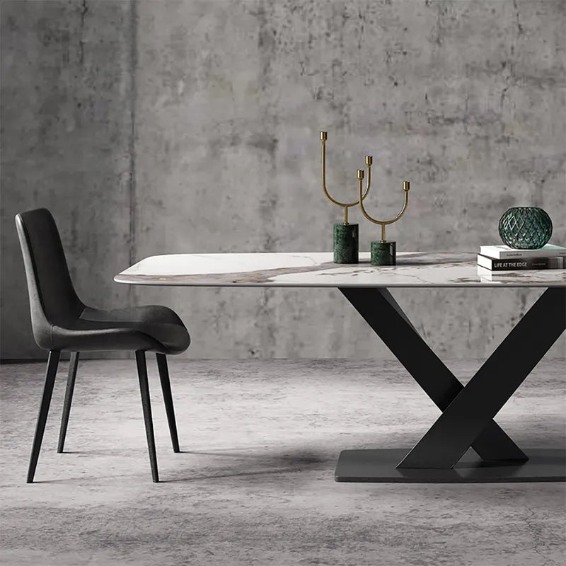 Kian Modern Stone Top 8 Seater Dining Set with Upholstered Chairs