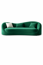 Porsche Modern 3-Seater Sofa in Green Velvet Upholstery for a Luxurious Feel
