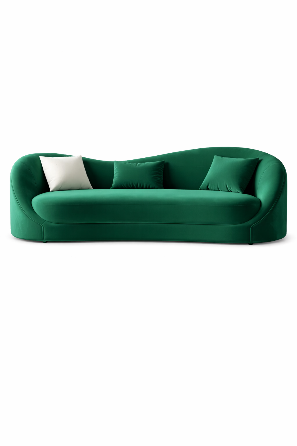 Porsche Modern 3-Seater Sofa in Green Velvet Upholstery for a Luxurious Feel