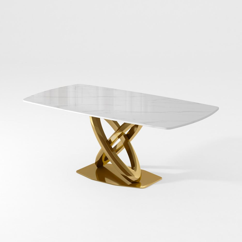 Crish Luxurious Modern Dining Set With Marble Top