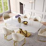Crish Luxurious Modern Dining Set With Marble Top