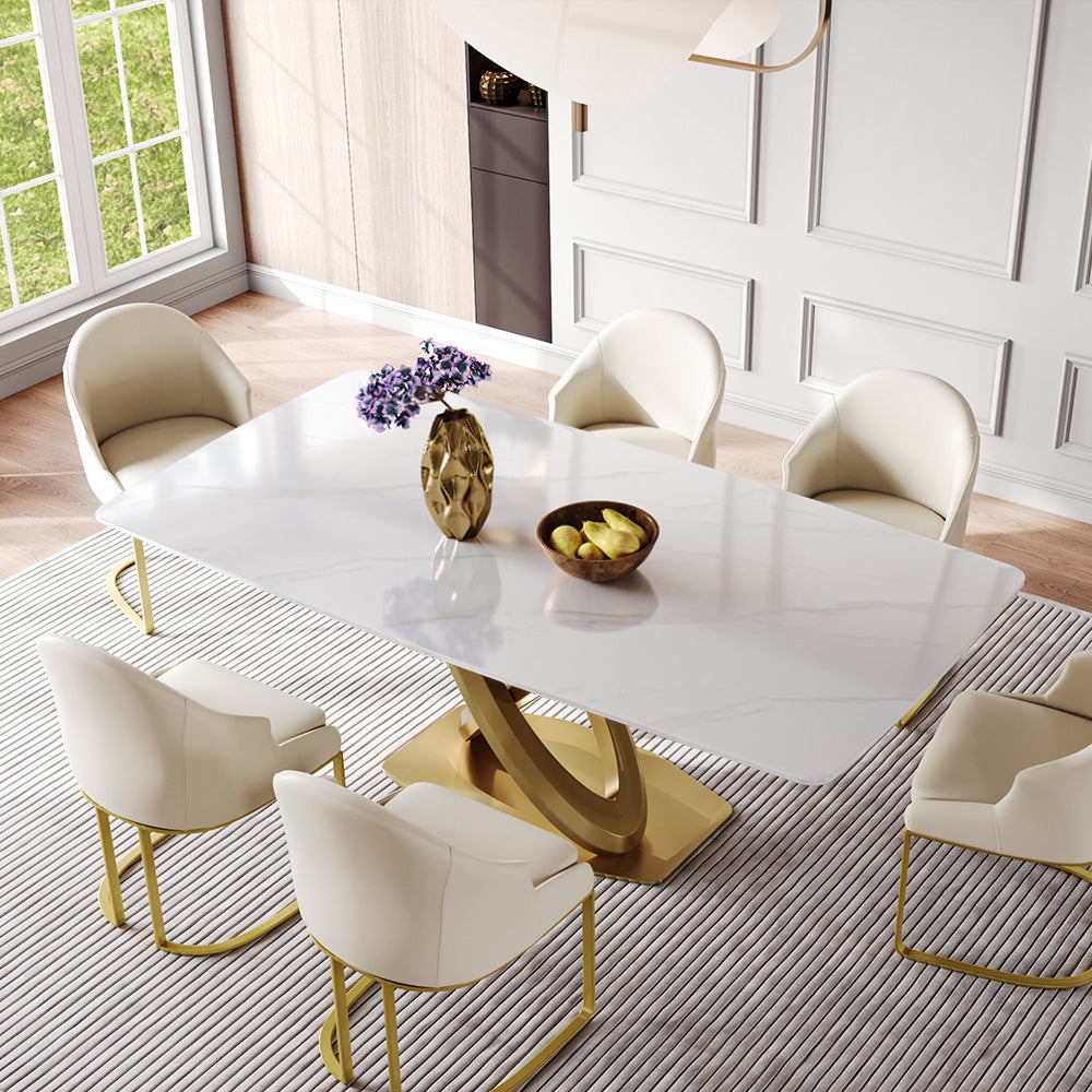 Crish Luxurious Modern Dining Set With Marble Top