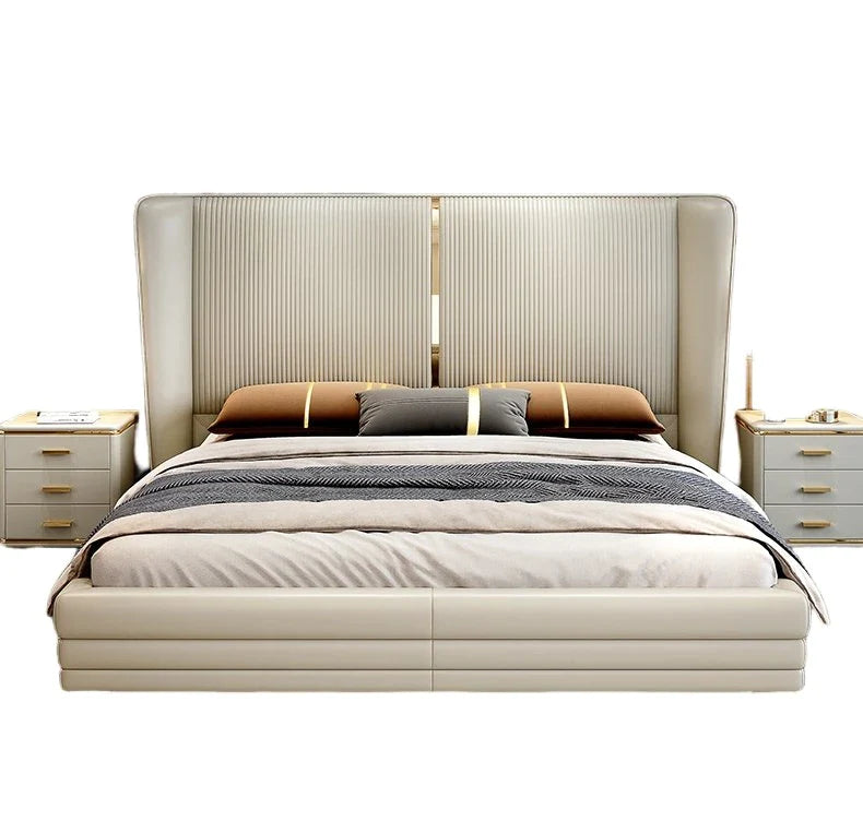 Sparse Modern Luxury Upholstered Bed In Suede