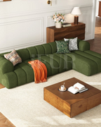 Arboria Chill 3 Piece Channel Chenille Velvet Sectional Sofa