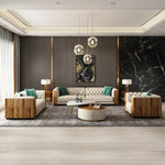 Fila Modern Faux Leather Off White Sofa Set