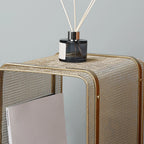 Loen Modern Rectangular Gold Magazine Rack with Open Storage