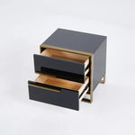 Sam Modern Luxury Black & Gold Bed Side Table