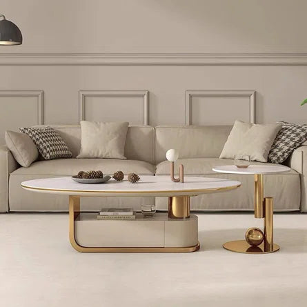 Tosy Modern Center Table With Metal Base