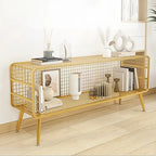 Mesha Modern Metal Mesh Bookshelf In Gold