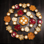 Shakti Metal Decorative Rangoli Urli Bowl with T-Light Candle Holder