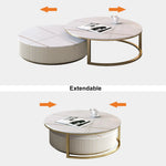 Label Modern Round Stone Top Nesting Coffee Table