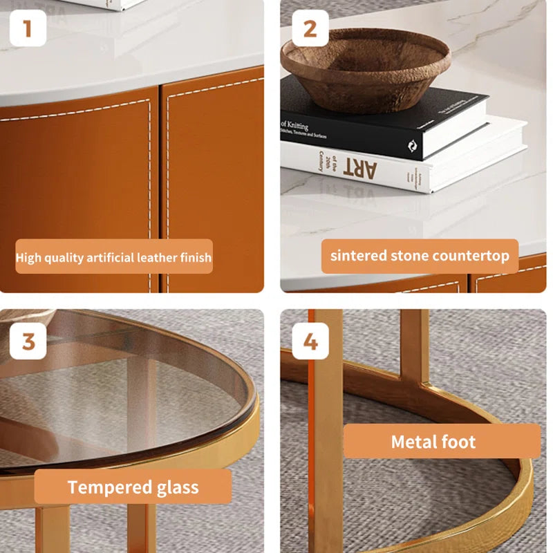 Orca Modern Sleek Nesting Coffee Table Set Of 2