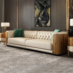 Fila Modern Faux Leather Off White Sofa Set