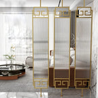 Zoha Metal Partition With Fluted Glass
