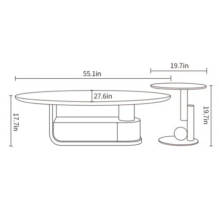 Tosy Modern Center Table With Metal Base