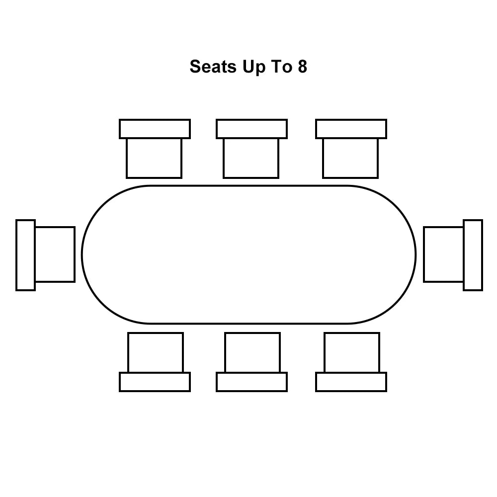 Ryma Modern Oval White 8 Seater Dining Table