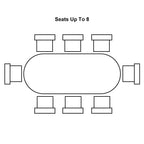 Ryma Modern Oval White 8 Seater Dining Table