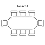 Ryma Modern Oval White 8 Seater Dining Table