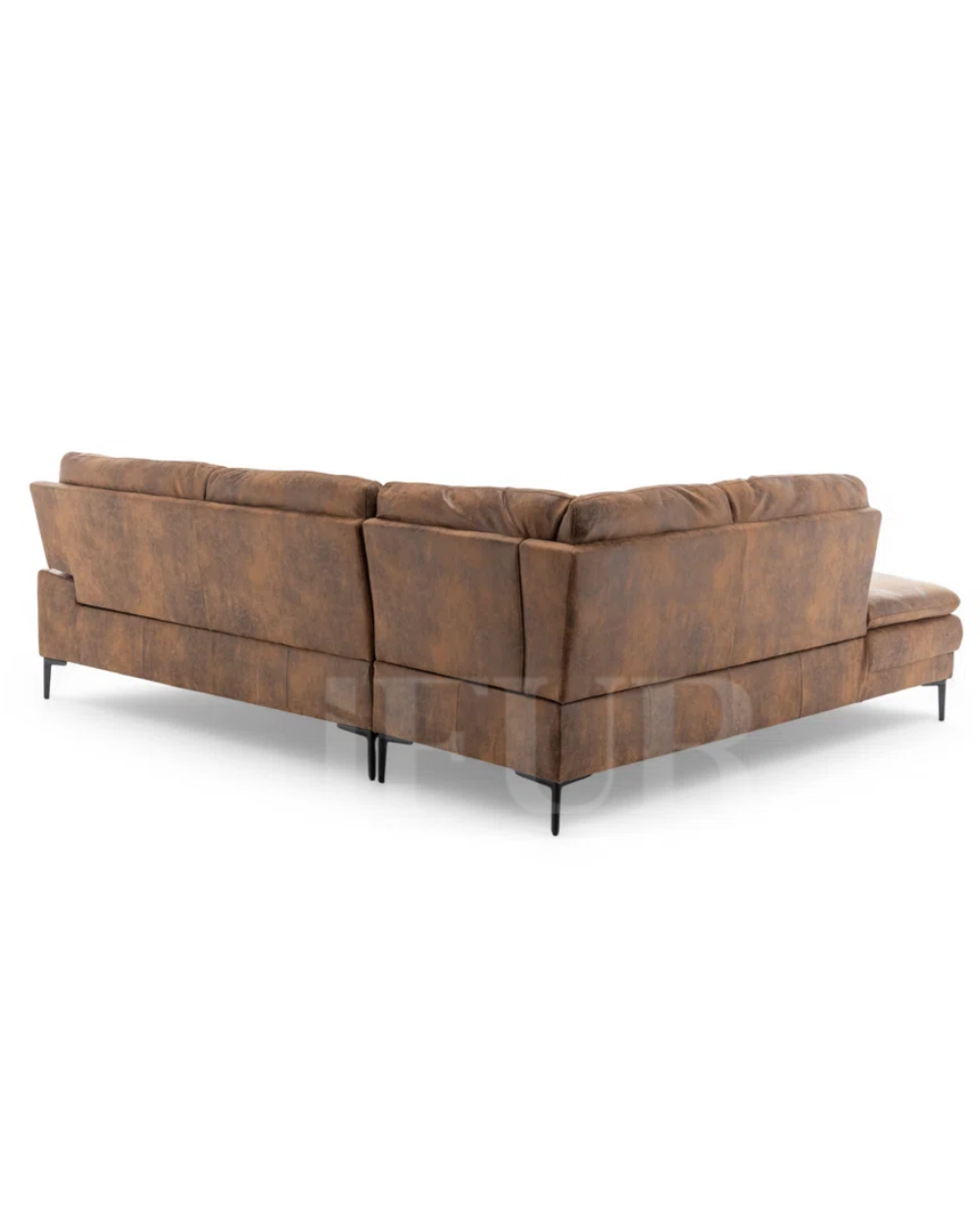 Vintage Upholstered Suede L-Shaped 5 Seater Sofa