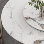 Aakar Modern Metal Round 4 Seater Dining Set