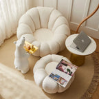 Ace Luxury Modern Pumpkin Suede Rounded Sofa Set