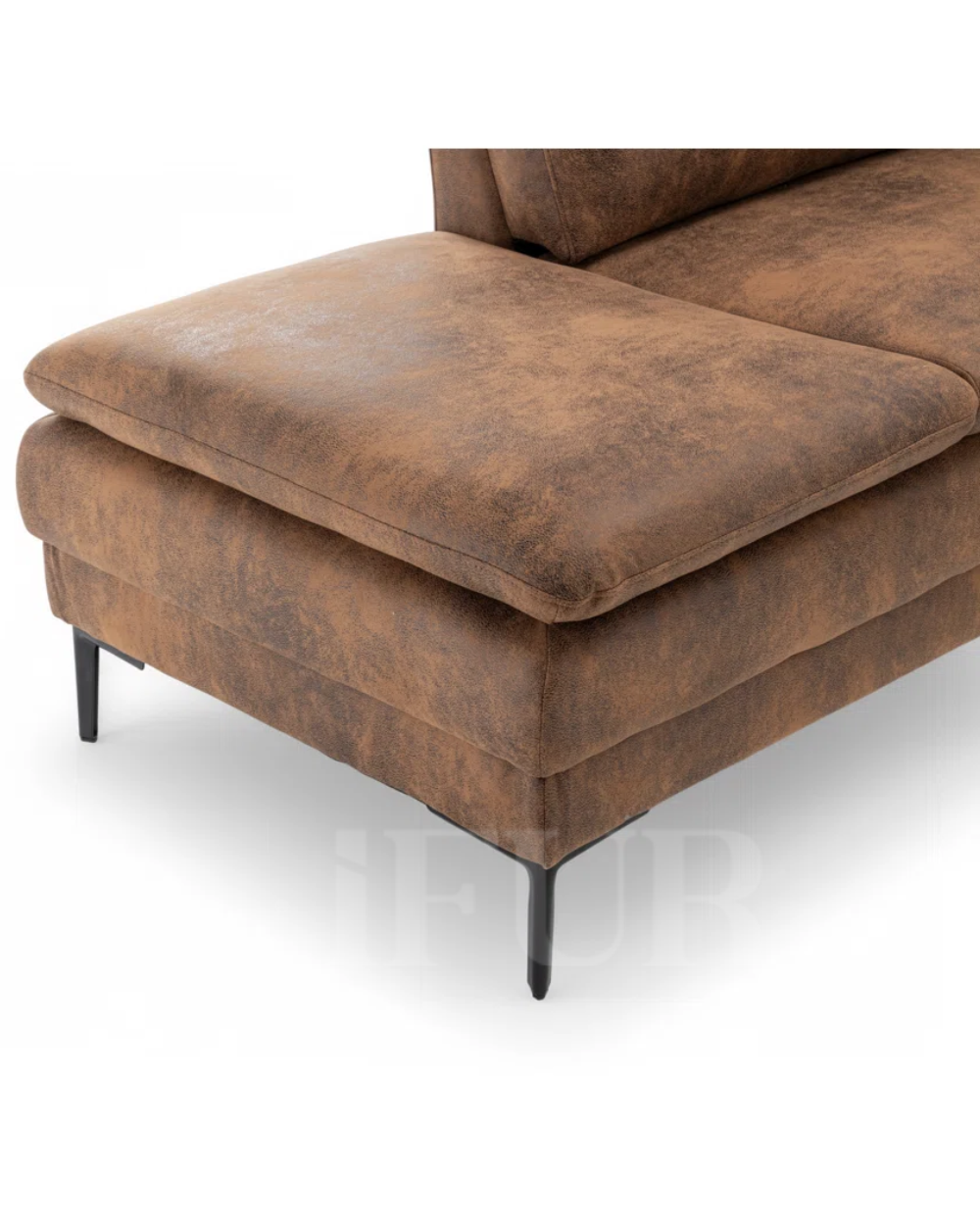 Vintage Upholstered Suede L-Shaped 5 Seater Sofa