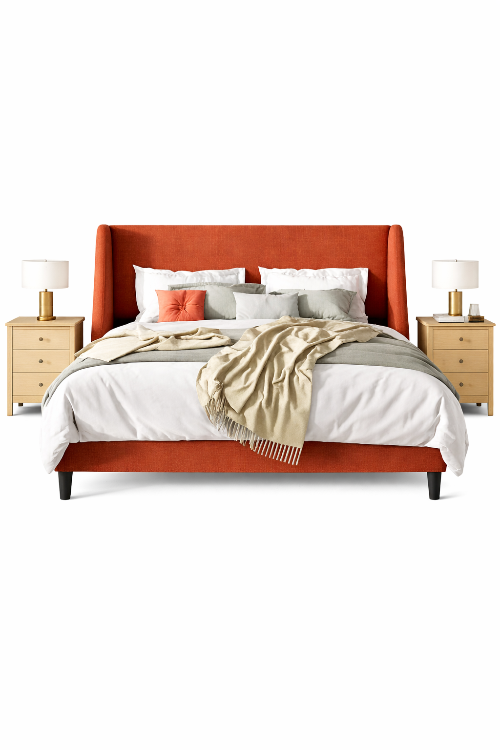 Tranquil Modern Minimalist Upholstered Bed