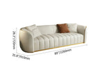 Boss Modern Faux Leather Upholstered 3-Seater Sofa with Gold Legs