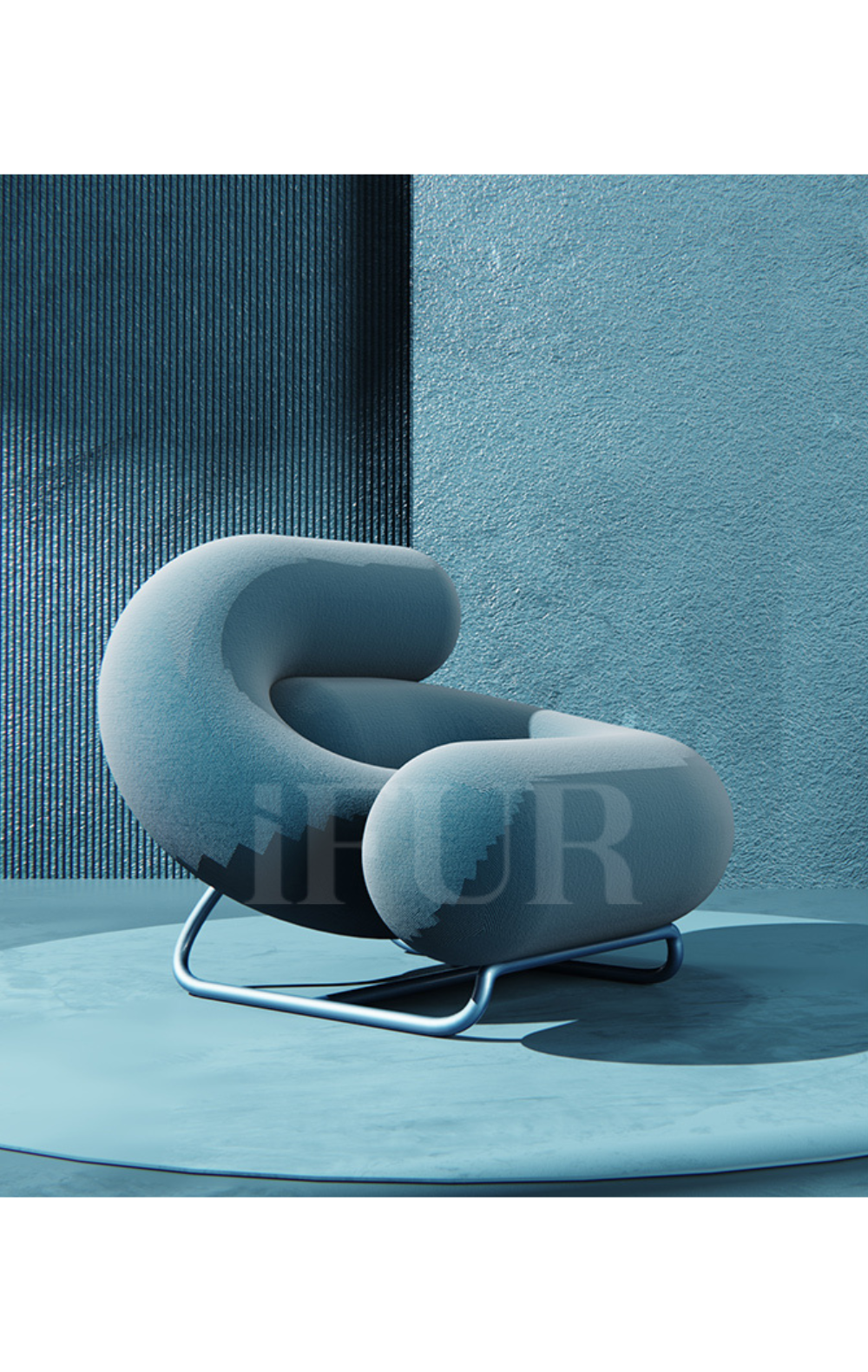 Cura 3 Seater Modern 4 Seater Boucle Curvy Sofa