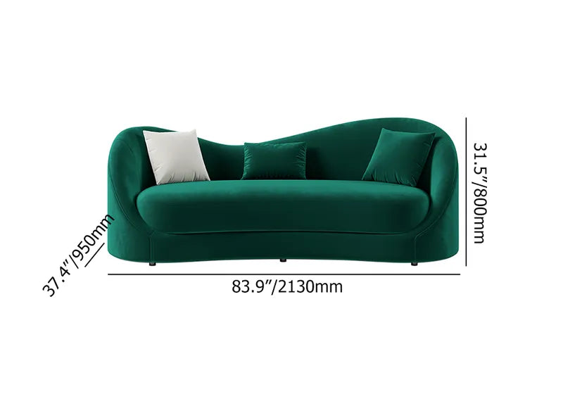 Porsche Modern 3-Seater Sofa in Green Velvet Upholstery for a Luxurious Feel