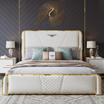 Urbane Modern Luxury Upholstered Bed In Leatherette