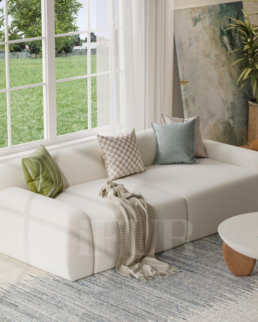 Capella Living Velvet Upholstered 3-Seater Luxury Sofa