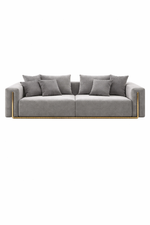 Colossal Modern Gray Cotton & Linen Upholstered Sofa