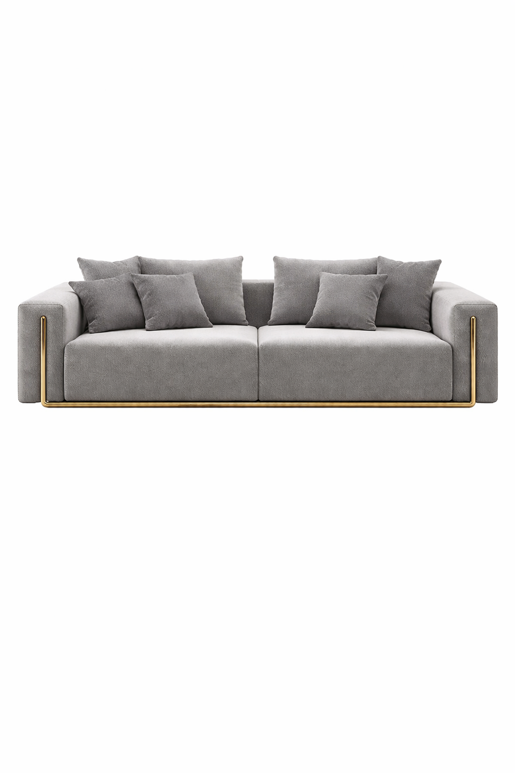 Colossal Modern Gray Cotton & Linen Upholstered Sofa