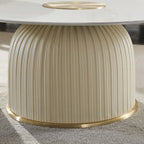 Jade Modern White Round Coffe table With Marble Top