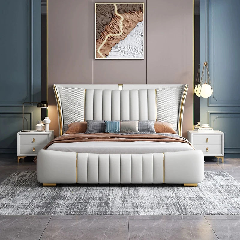 Serenzo Luxury Upholstered Bed In Leatherette