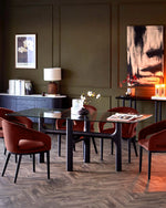 Buggati Modern Minimalist Glass Top Dining Set