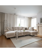 Willow Nest Polyester Upholstered L-Shaped Sofa