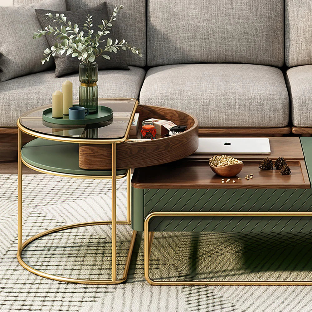 Jasper iFur Green Coffee Table Set