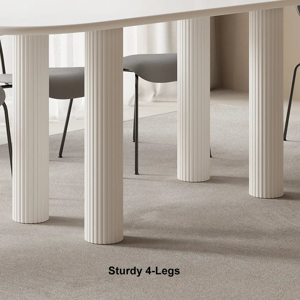 Ryma Modern Oval White 8 Seater Dining Table