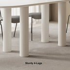 Ryma Modern Oval White 8 Seater Dining Table