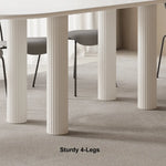 Ryma Modern Oval White 8 Seater Dining Table