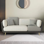 Vanilla Modern Gold Couch: 3-Seater Gray Upholstered Sofa