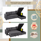 Rasa L-Shaped Sectional Sofa Bed Cum Bed with Hidden Storage