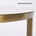 Label Modern Round Stone Top Nesting Coffee Table