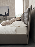 The Avenoire Bed — Luxury Upholstered Bed with Woven Panel Headboard