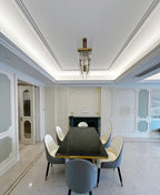 Orion Modern Luxury Dining Table featuring Natural Marble Top and Metal Frame