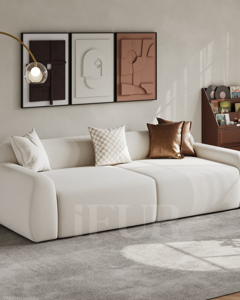 Capella Living Velvet Upholstered 3-Seater Luxury Sofa