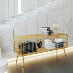 Mesha Modern Metal Mesh Bookshelf In Gold